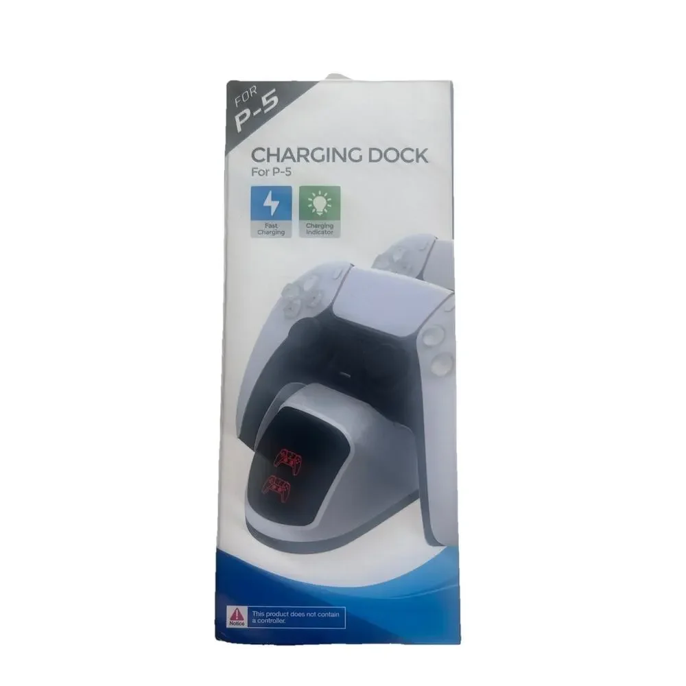 Dobe P-5 Charging Dock for PS-5 Game Controllers with 2 Slots White New